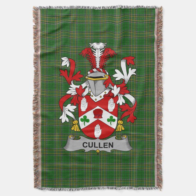 Irish Cullen oder O_Cullen Coat of Arms Family Cre Decke (Vorderseite Vertikal)