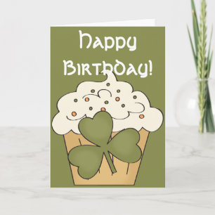 Irish Cupcake Happy März Birthday Card Karte