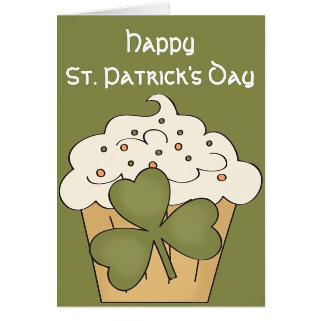 Irish Cupcake Happy St. Patrick's Day Card (Vorne)