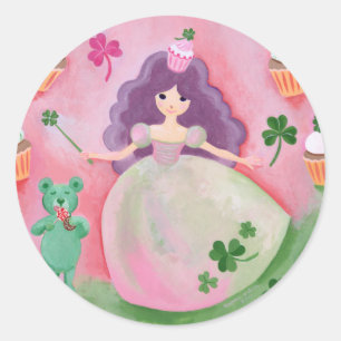 Irish Cupcake Princess Painting Runder Aufkleber