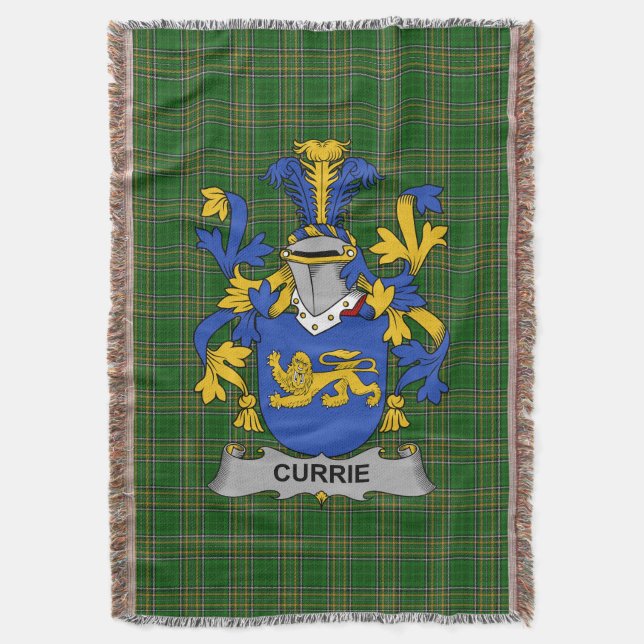 Irish Currie oder O_Currie Coat of Arms Family Cre Decke (Vorderseite Vertikal)