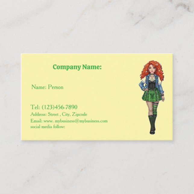 irish dall  visitenkarte (Vorderseite)