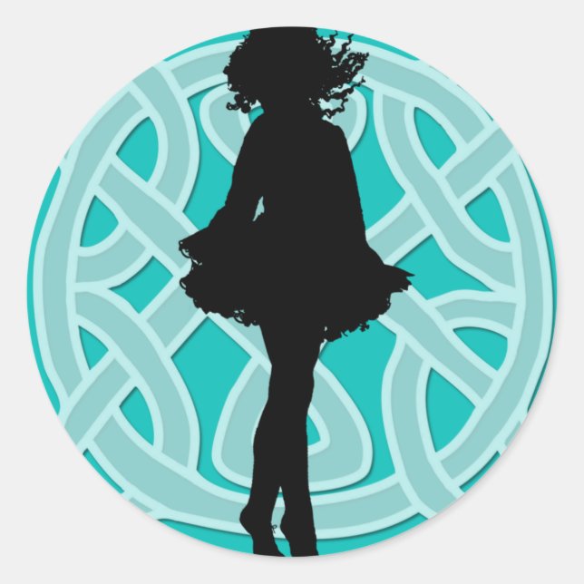 Irish Dance Celtic Light Blue Aufkleber (Vorderseite)