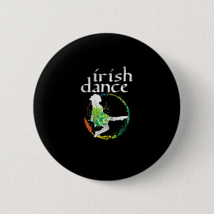 Irish Dance Girl Colors St Patricks Day Button