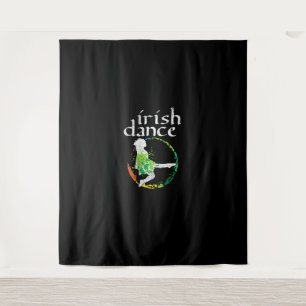 Irish Dance Girl Colors St Patricks Day Wandteppich