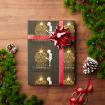 Irish Dance Hard Shoe Golden Christmas Geschenkpapier<br><div class="desc">Dieses Irish Dance Merry Weihnachtsverpackungspapier verfügt über eine Silhouette Irish Dancer tanzen Hartschuh darstellend einen Zehenständer mit einem goldenen Urlaubssornament. -</div>