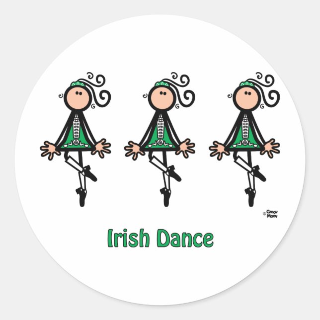 Irish Dance Runder Aufkleber (Vorderseite)