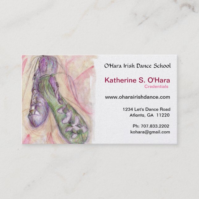 Irish Dance Soft Shoes Business Card Visitenkarte (Vorderseite)