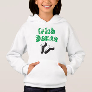 Irish Dance Soft Shoes Green Kleeblatts und Clover Hoodie