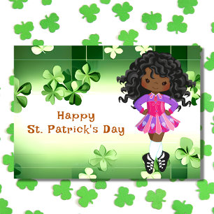 Irish Dance St. Patrick's Day Green Kleeblatts Karte