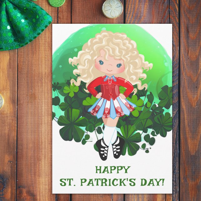 Irish Dance St. Patrick's Day Green Kleeblatts Karte (Von Creator hochgeladen)