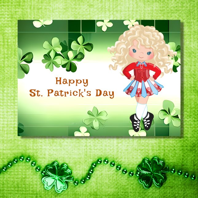 Irish Dance St. Patrick's Day Green Kleeblatts Karte (Von Creator hochgeladen)