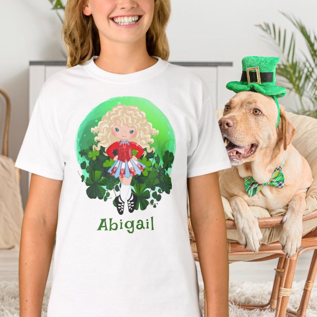 Irish Dance St. Patrick's Day Green Kleeblatts T-Shirt (Von Creator hochgeladen)