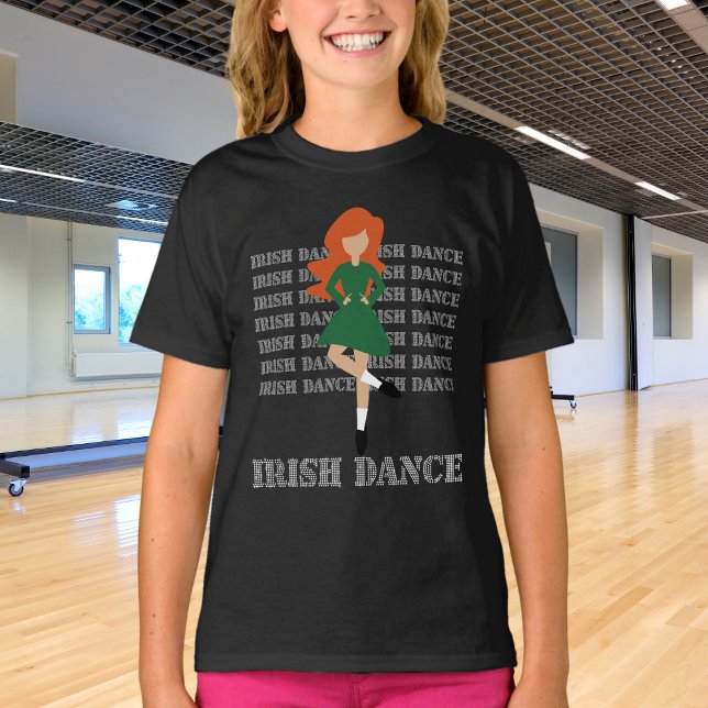 Irish Dance Typografy Red Hair Irish Dancer T-Shirt (Von Creator hochgeladen)