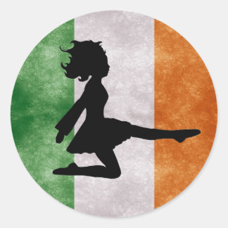 Irish Dancer auf Irish Flag Stickers