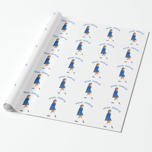 Irish Dancer Blonde in Blue Geschenkpapier (Ungerollt)
