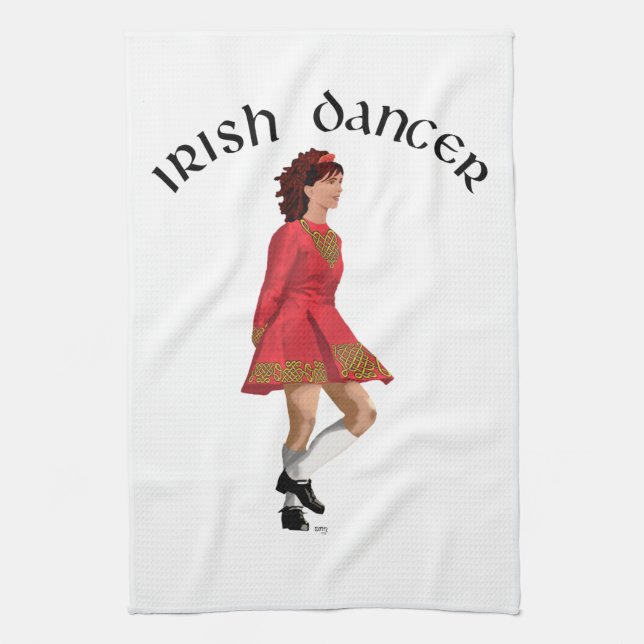 Irish Dancer Brünett in Red Küchentuch (Vertikal)