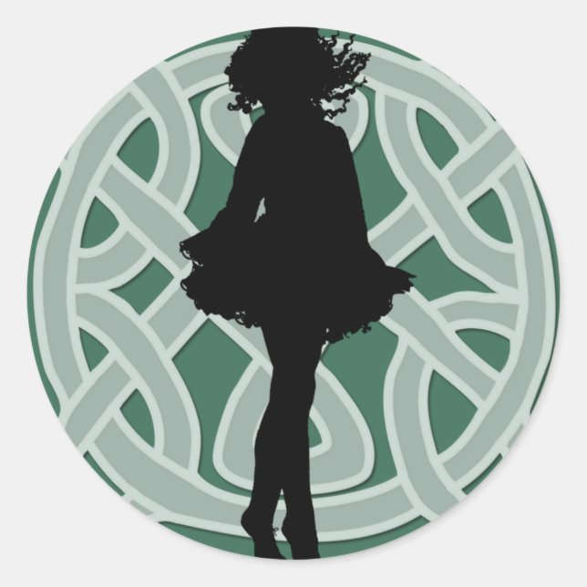 Irish Dancer Celtic Green Sticker (Vorderseite)