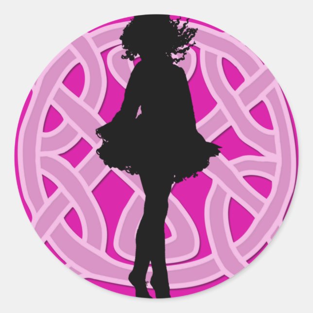 Irish Dancer Celtic Hot Pink Sticker (Vorderseite)
