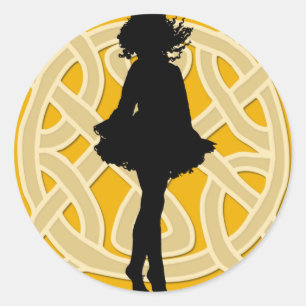 Irish Dancer Celtic Orange Sticker
