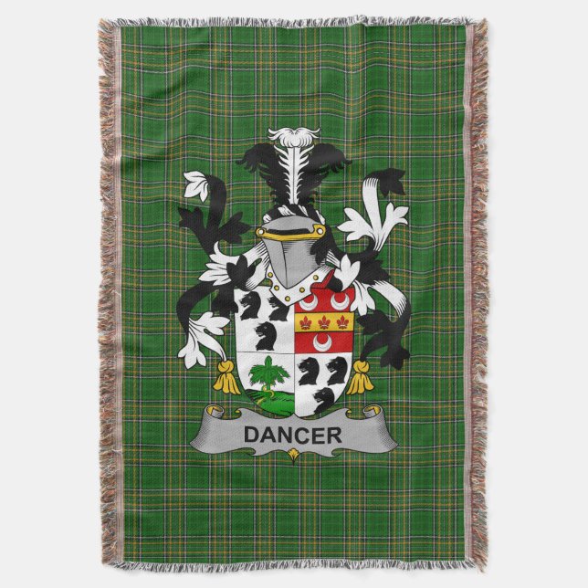 Irish Dancer Coat of Arms Familienwappen Irland Decke (Vorderseite Vertikal)