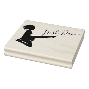 Irish Dancer Dancing Soft Shoe Schwarz-weiß Dance Gummistempel