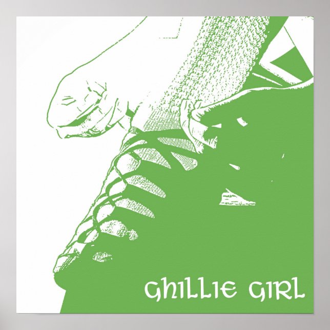 Irish Dancer Ghillie Girl Green Poster (Vorne)