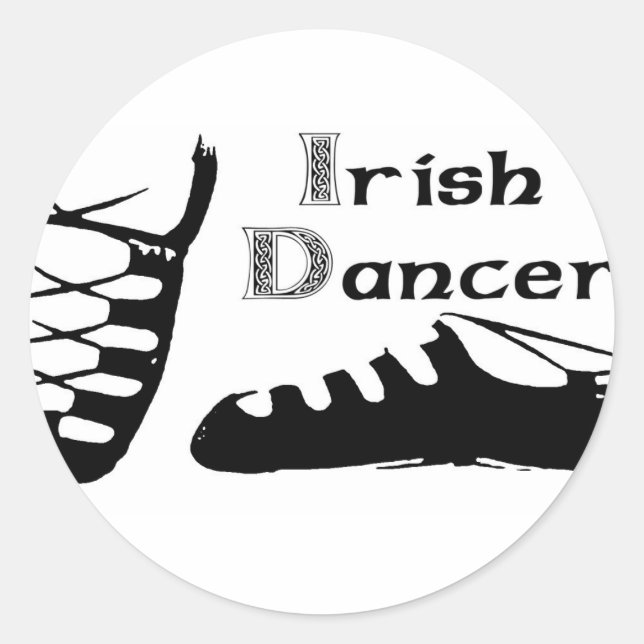 Irish Dancer Ghillies Runder Aufkleber (Vorderseite)