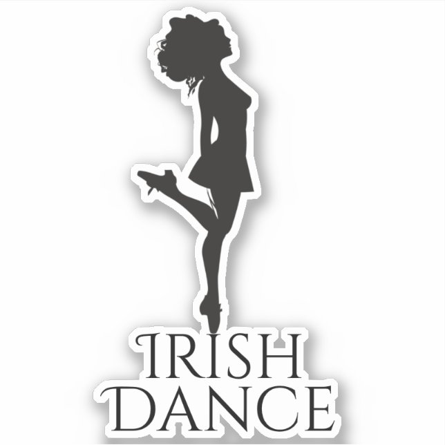 Irish Dancer Hard Shoe Black and White Dance Aufkleber (Vorderseite)