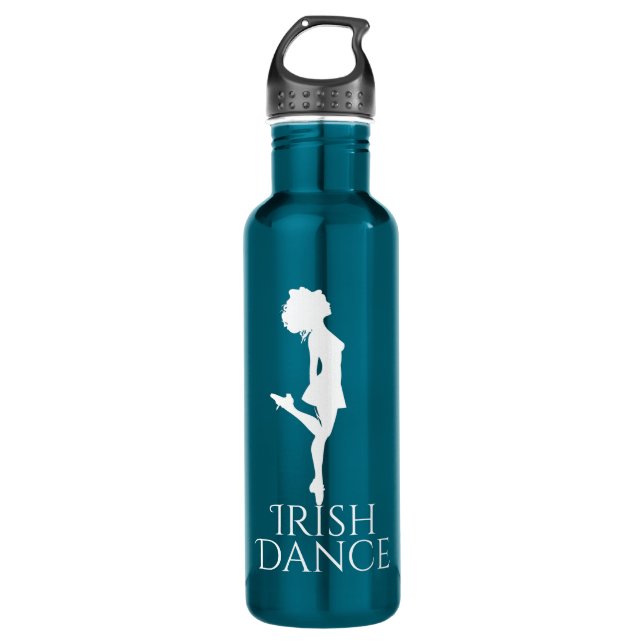 Irish Dancer Hard Shoe Black and White Dance Edelstahlflasche (Vorderseite)