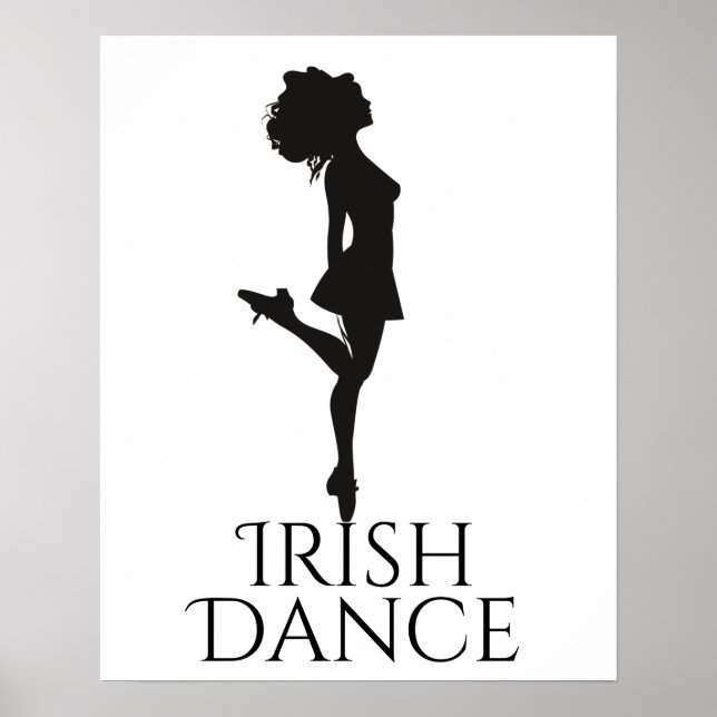 Irish Dancer Hard Shoe Black and White Dance Poster (Vorne)