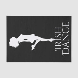 Irish Dancer Hard Shoe Black and White Dance Seidenpapier