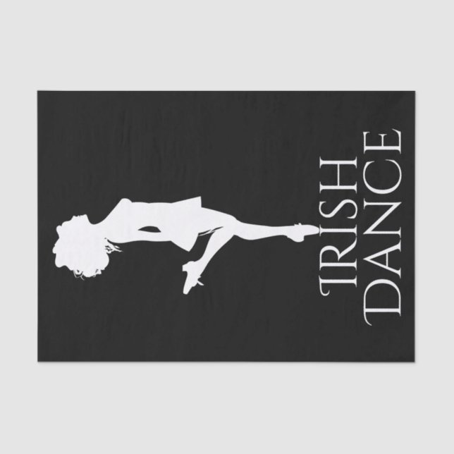 Irish Dancer Hard Shoe Black and White Dance Seidenpapier (Vorderseite)