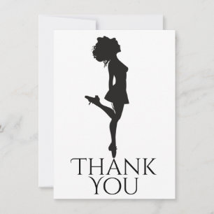 Irish Dancer Hard Shoe Dancing Schwarz-weiß Dance Dankeskarte