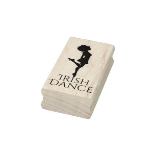 Irish Dancer Hard Shoe Dancing Schwarz-weiß Dance Gummistempel