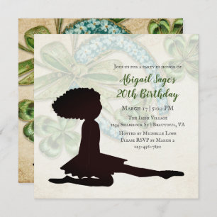 Irish Dancer, Kleeblatt und Horseshoe Birthday Inv Einladung