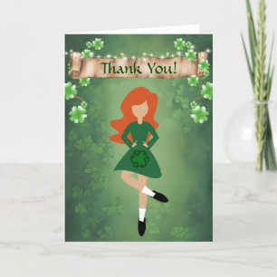 Irish Dancer mit Red Hair Irish Step Dance Dankeskarte