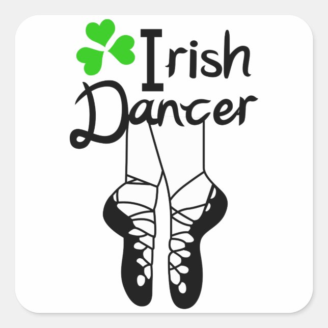 Irish Dancer Quadratischer Aufkleber (Vorderseite)