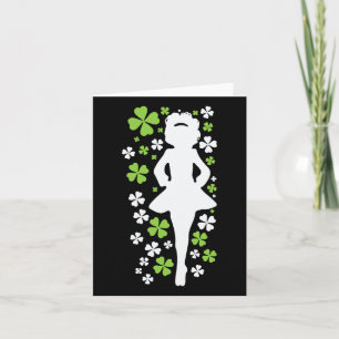 Irish Dancer Silhouette Clover Ireland Kleeblatt I Karte