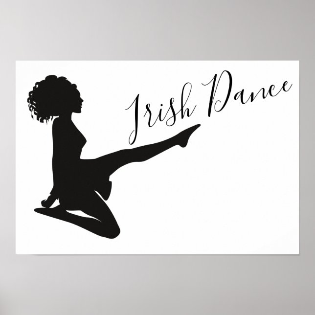 Irish Dancer Soft Shoe Black and White Dance Poster (Vorne)