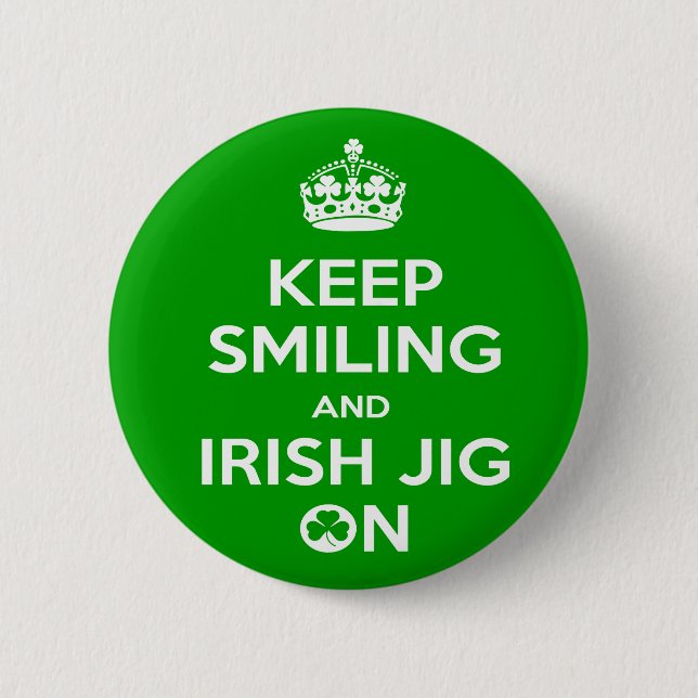 Irish Dancers, Behalt Lächeln und Irish Jig On Abz Button (Vorderseite)