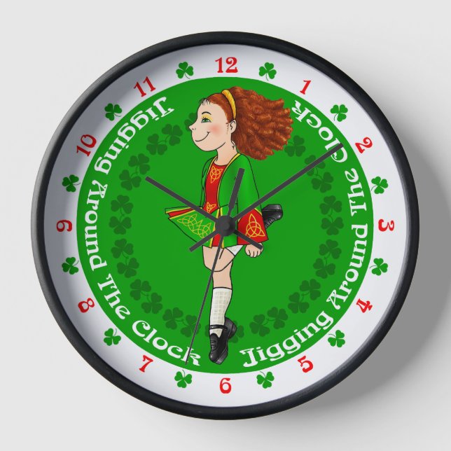 Irish Dancer's, Irish Dancing Clock Uhr (Vorderseite)