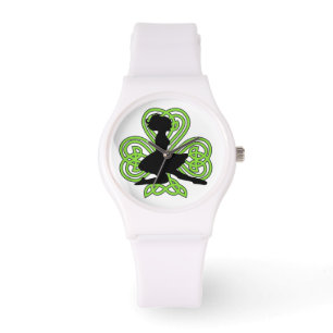 Irish Dancing Kleeblatt Celtic Knot Watch Armbanduhr