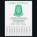 Irish Dancing Lessons Class Strips Flyer abreißen<br><div class="desc">Mit diesem auffälligen Flyer können Sie Ihre irischen Tanzkurse oder Tanzstunden fördern. Es zeigt eine Darstellung des Kleides eines irischen Tänzers in kelly green. Dieser Flyer ist bereit, mit Ihrem Firmennamen, Telefonnummer und anderen Details individuell zugeschnitten zu werden. Es ist mit Abreißleisten ausgelegt (verwenden Sie einfach eine Schere, um zwischen...</div>