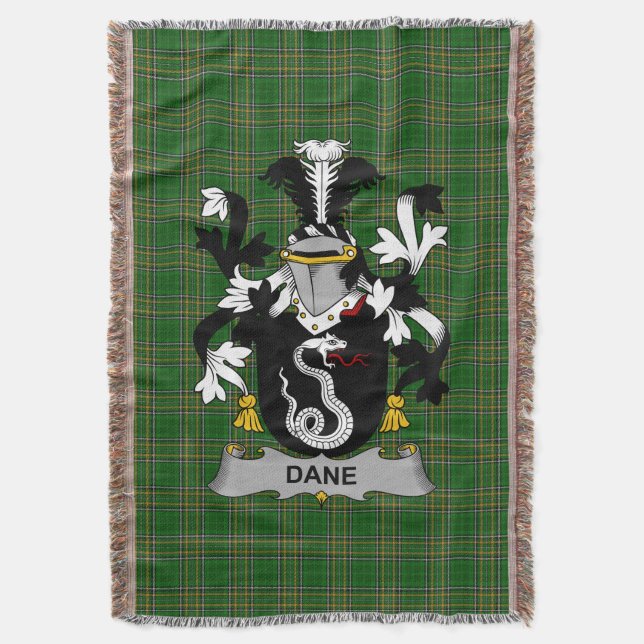 Irish Dane oder O_Dane Coat of Arms Familienwappen Decke (Vorderseite Vertikal)