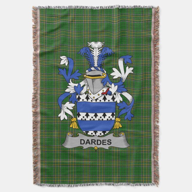 Irish Dardes oder Dardis Coat of Arms Familienwapp Decke (Vorderseite Vertikal)