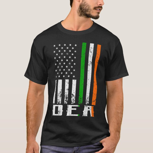 Irish DEA Family American Flag Ireland Flag T-Shirt (Vorderseite)