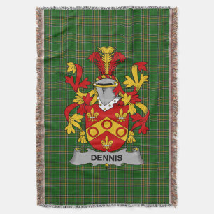 Irish Dennis Coat of Arms Familienwappen Irland Decke