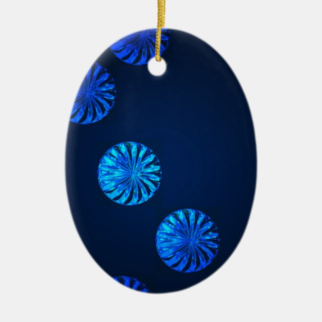 Irish Design Blue Crystal Keramik Ornament (Vorne)