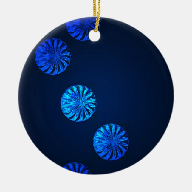 Irish Design Blue Crystal Keramikornament (Vorne)